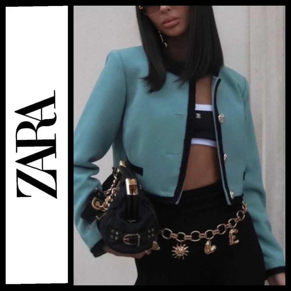 Zara LOVE Charms Gold Chain Belt - NWT